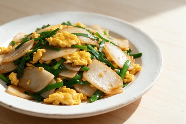 韭菜炒饵块