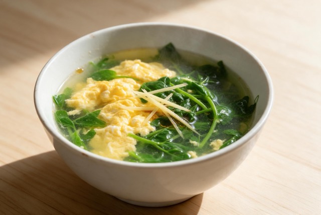 豌豆尖鸡蛋汤