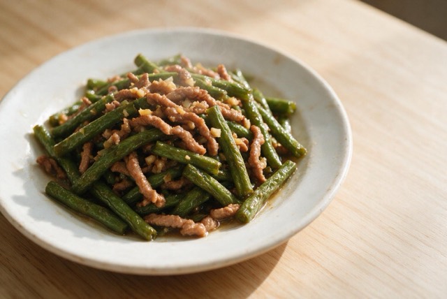 豆角炒肉丝