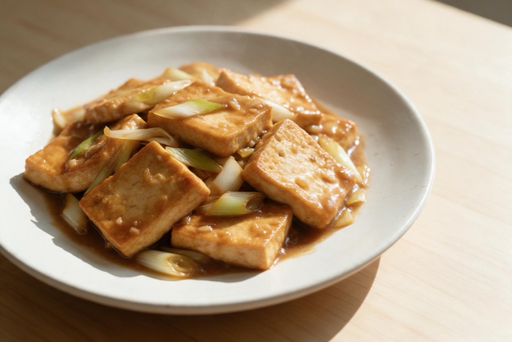 葱烧豆腐
