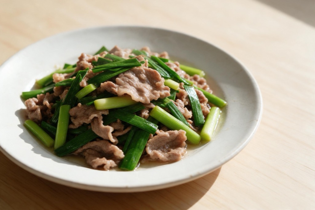 羊肉炒蒜苗