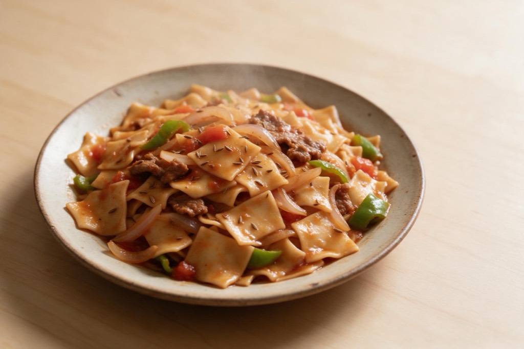 羊肉炒面片